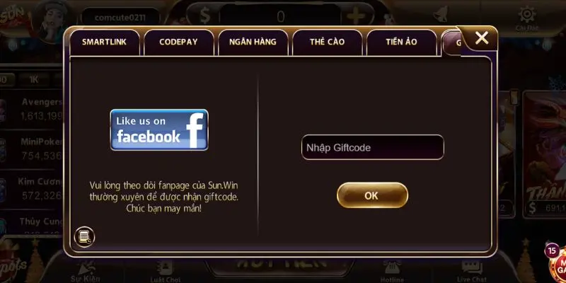 Mã code giá trị được hệ thống tặng ngẫu nhiên