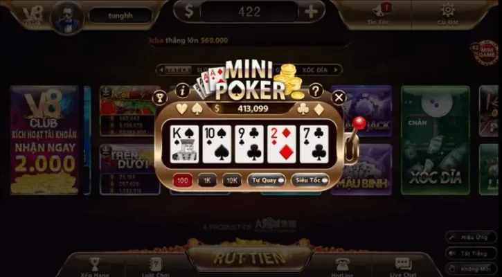 Luật chơi chi tiết của game Mini poker ở Sunwin online Choi mini game Pokẻ tai link tai Sunwin 3