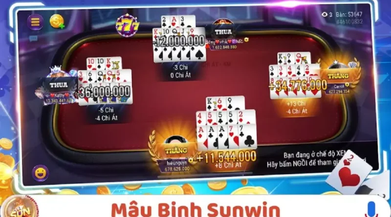 Kham pha cach choi game bai mau binh tai nha game Sunwin 1