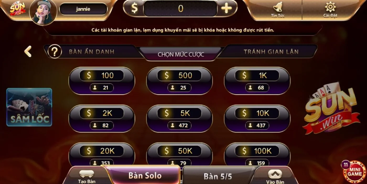 Tim hieu ve tua game sam loc Sunwin 1